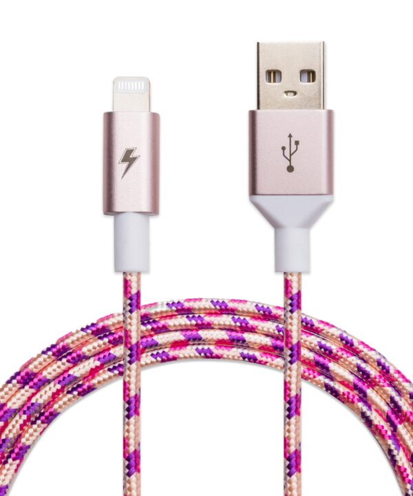 Purple Rose Gold Lightning Cable [5 ft / 1.5m length]